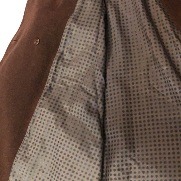 Les Copains double-breasted trapeze coat w mandarin collar in brown wool blend - Picture 12 of 16